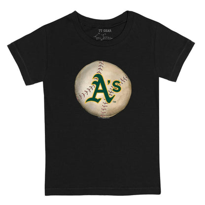 Athletics Tiny Turnip Youth Stitched Baseball T-Shirt - Black