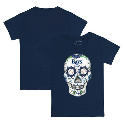 Tampa Bay Rays Tiny Turnip Youth Sugar Skull T-Shirt - Navy