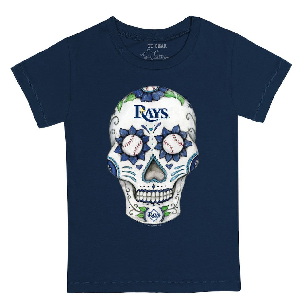Tampa Bay Rays Tiny Turnip Youth Sugar Skull T-Shirt - Navy