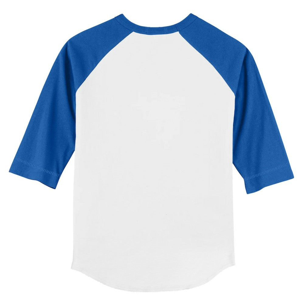 Chicago Cubs Tiny Turnip Youth Sundae Helmet 3/4-Sleeve Raglan T-Shirt - White/Royal