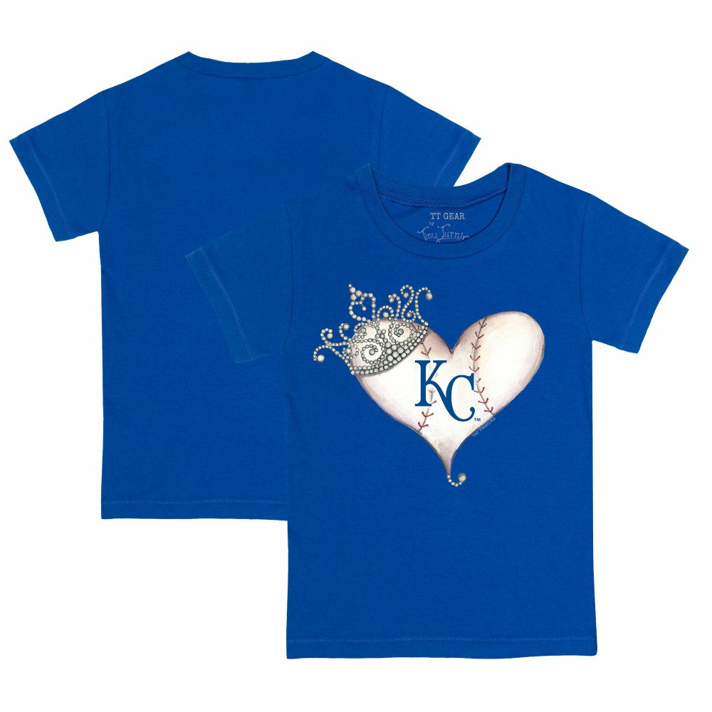 Kansas City Royals Tiny Turnip Youth Tiara Heart T-Shirt - Royal