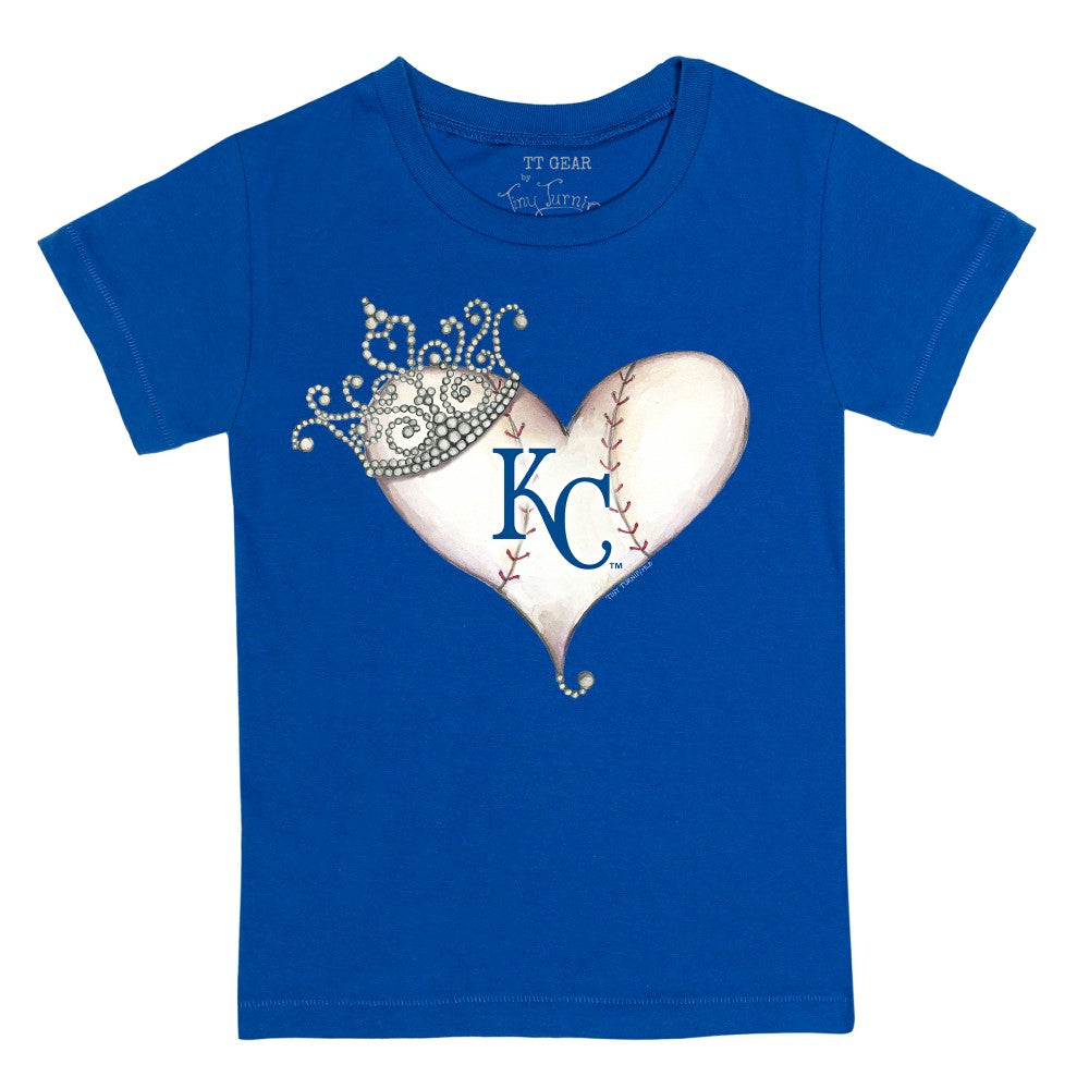 Kansas City Royals Tiny Turnip Youth Tiara Heart T-Shirt - Royal