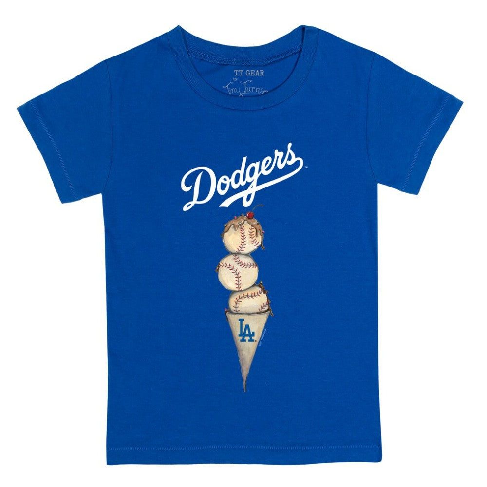 Los Angeles Dodgers Tiny Turnip Youth Triple Scoop T-Shirt - Royal
