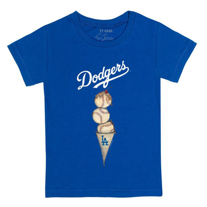 Los Angeles Dodgers Tiny Turnip Youth Triple Scoop T-Shirt - Royal