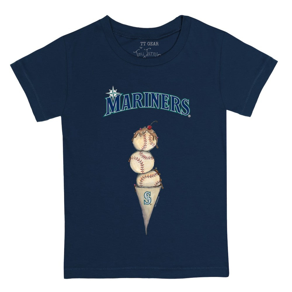 Seattle Mariners Tiny Turnip Youth Triple Scoop T-Shirt - Navy
