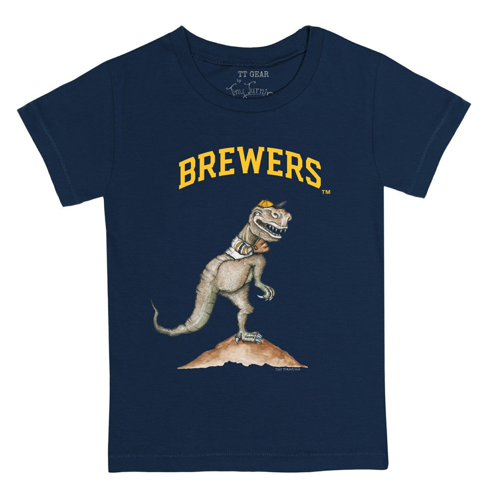 Milwaukee Brewers Tiny Turnip Youth TT Rex T-Shirt - Navy