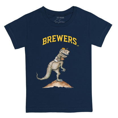 Milwaukee Brewers Tiny Turnip Youth TT Rex T-Shirt - Navy