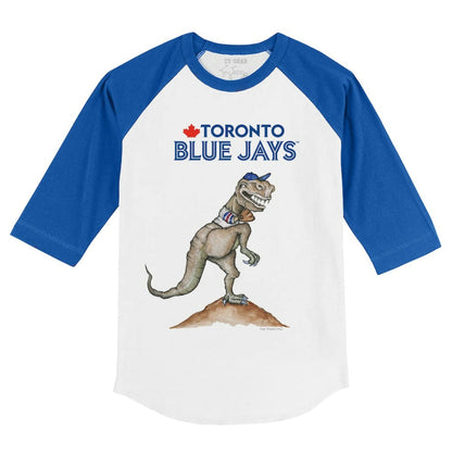 Toronto Blue Jays Tiny Turnip Youth TT Rex 3/4-Sleeve Raglan T-Shirt - White/Royal