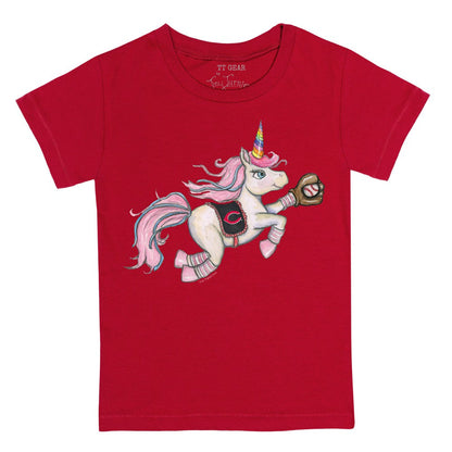 Cincinnati Reds Tiny Turnip Youth Unicorn T-Shirt - Red