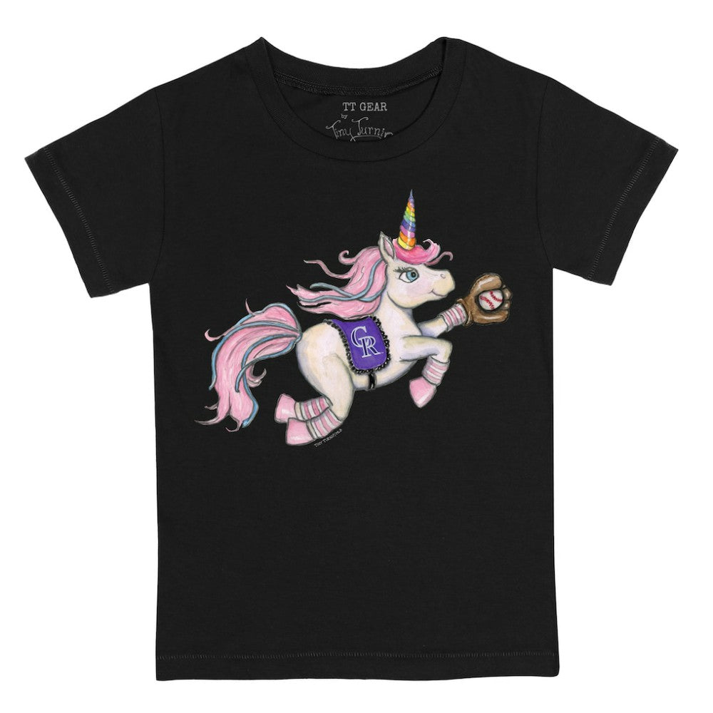 Colorado Rockies Tiny Turnip Youth Unicorn T-Shirt - Black