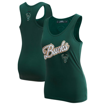 Milwaukee Bucks Pro Standard Women's Script Tank Top - Hunter Green online