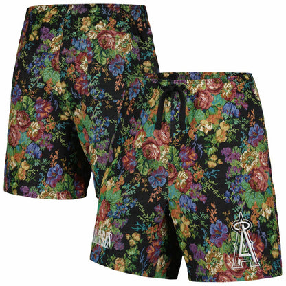 Los Angeles Angels PLEASURES Floral Shorts - Black