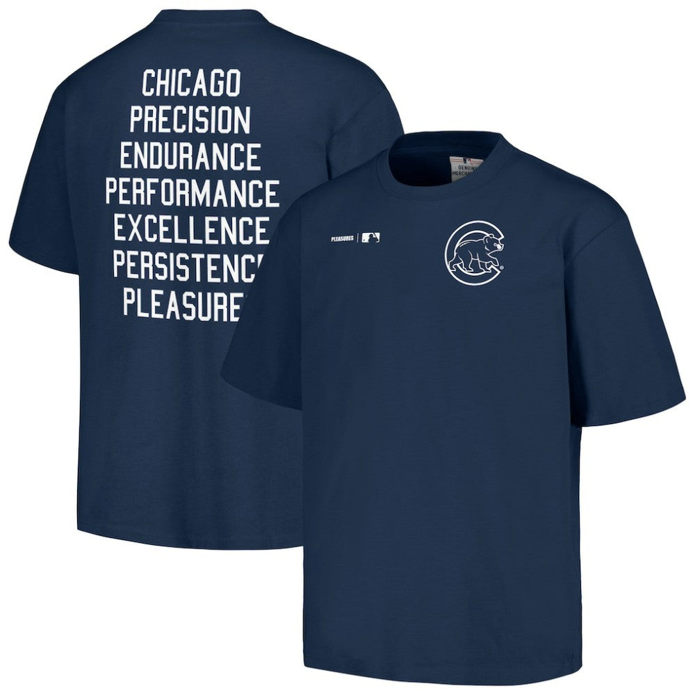 Chicago Cubs PLEASURES Precision T-Shirt - Navy