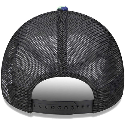Tottenham Hotspur New Era Black Glitch All Over Print E-Frame Trucker Adjustable Hat | New Era shop