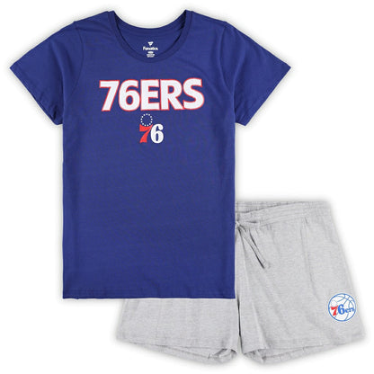 Philadelphia 76ers Women's Plus Size T-Shirt & Shorts Combo Set - Royal/Heather Gray | Fanatics on sale