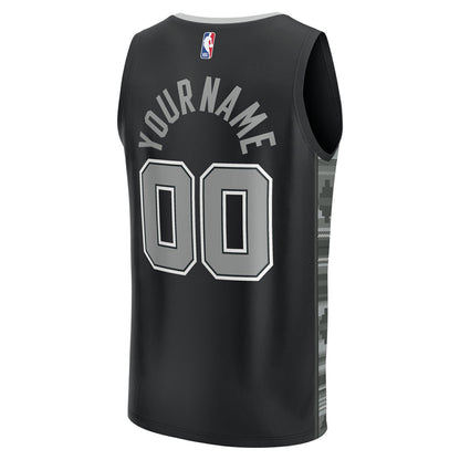 San Antonio Spurs Fast Break Custom Replica Jersey - Black - Statement Edition | Fanatics sale