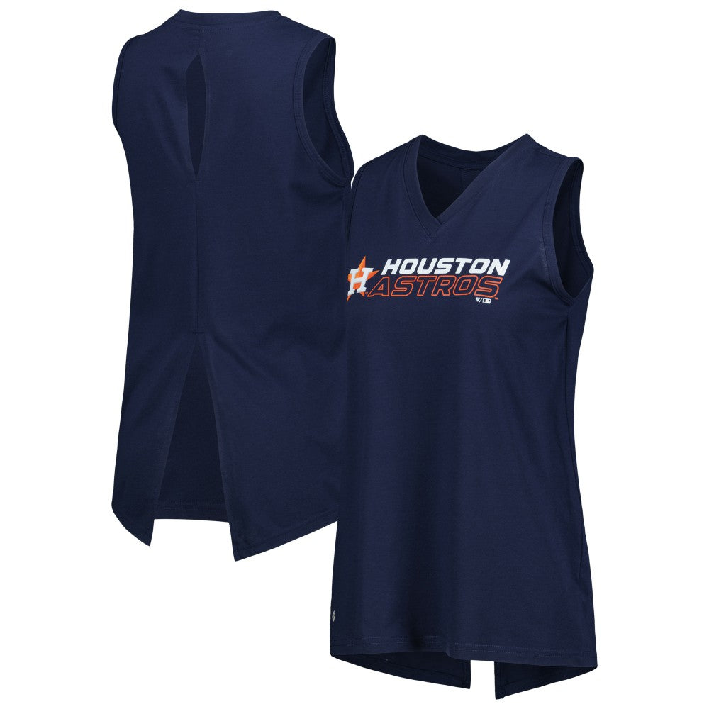Houston Astros Levelwear Women's Paisley Chase V-Neck Tank Top - Navy
