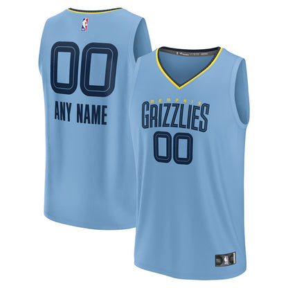 Memphis Grizzlies Youth Fast Break Replica Custom Jersey - Statement Edition - Light Blue | Fanatics cheap