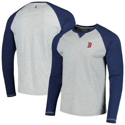 Boston Red Sox johnnie-O Alsen Raglan Long Sleeve T-Shirt - Navy/Heather Gray