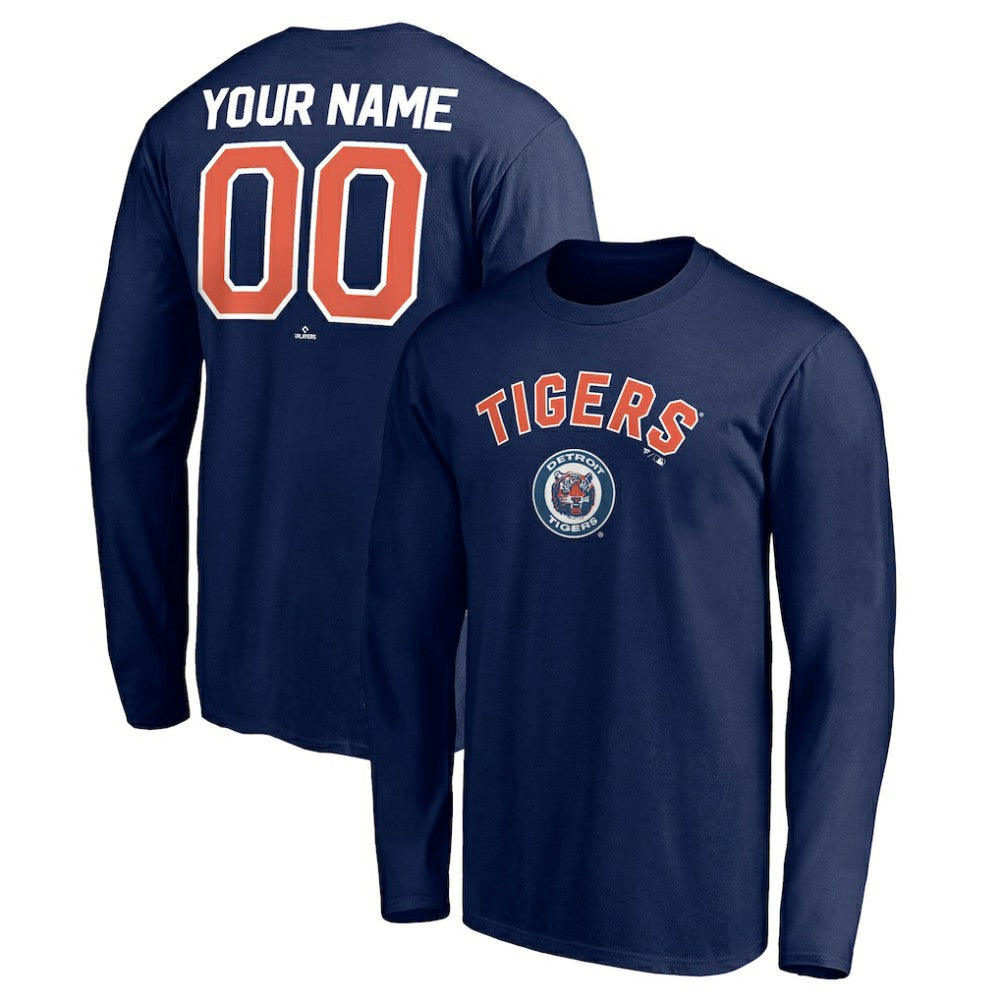 Detroit Tigers Personalized Cooperstown Collection Winning Streak Long Sleeve T-Shirt - Navy