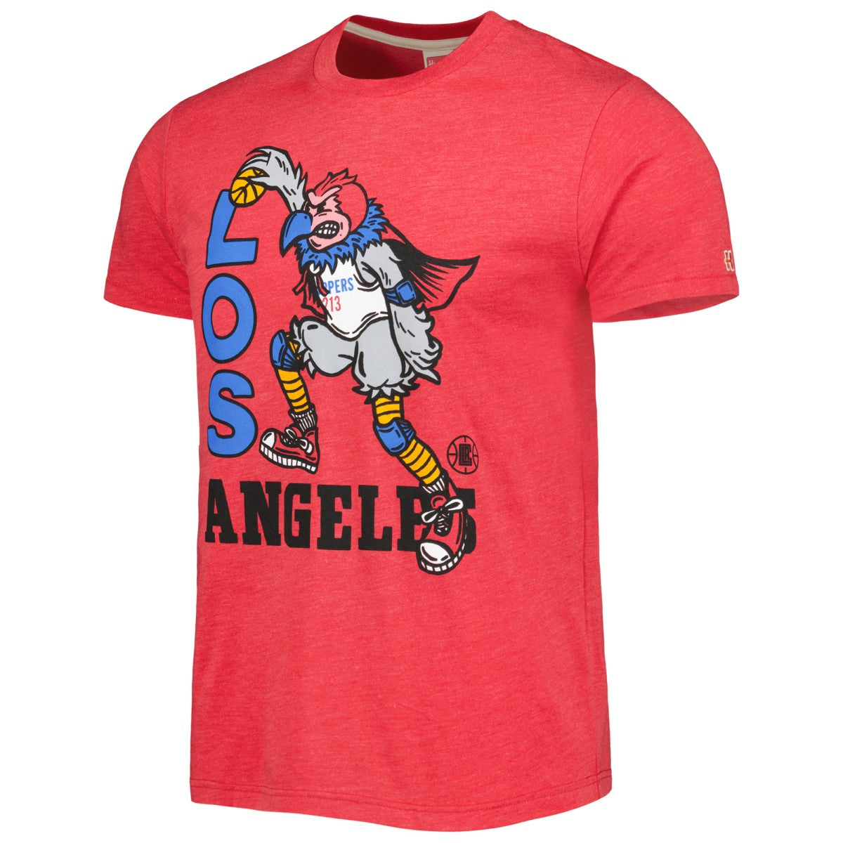 LA Clippers Homage Unisex Team Mascot Tri-Blend T-Shirt - Red on sale