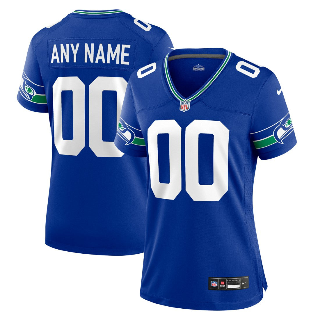 Seattle Seahawks Women's Throwback Custom Jersey - Royal | Nike sale