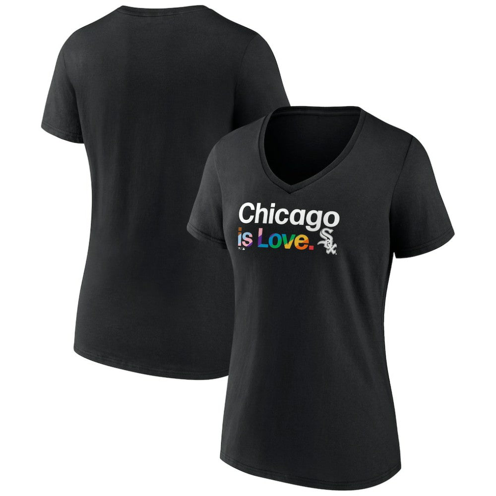 Chicago White Sox Women's City Pride V-Neck T-Shirt - Black