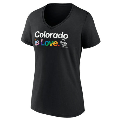 Colorado Rockies Women's City Pride V-Neck T-Shirt - Black