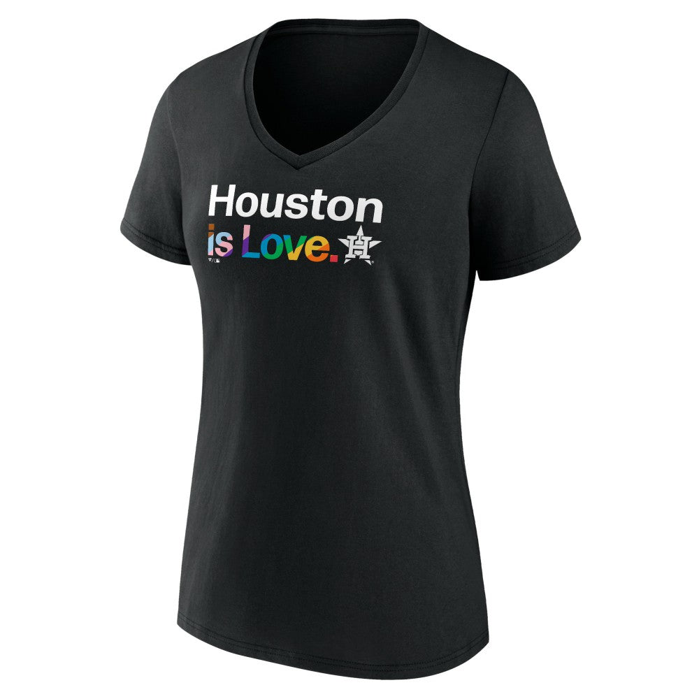 Houston Astros Women's City Pride V-Neck T-Shirt - Black
