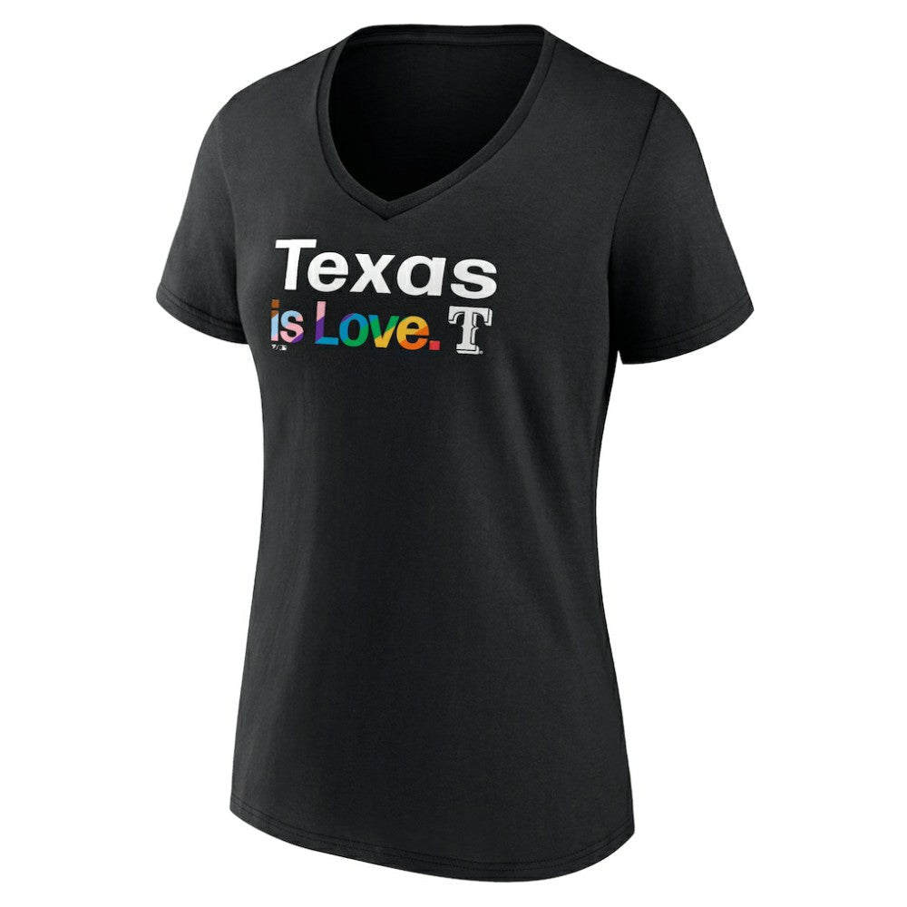 Texas Rangers Women's City Pride V-Neck T-Shirt - Black