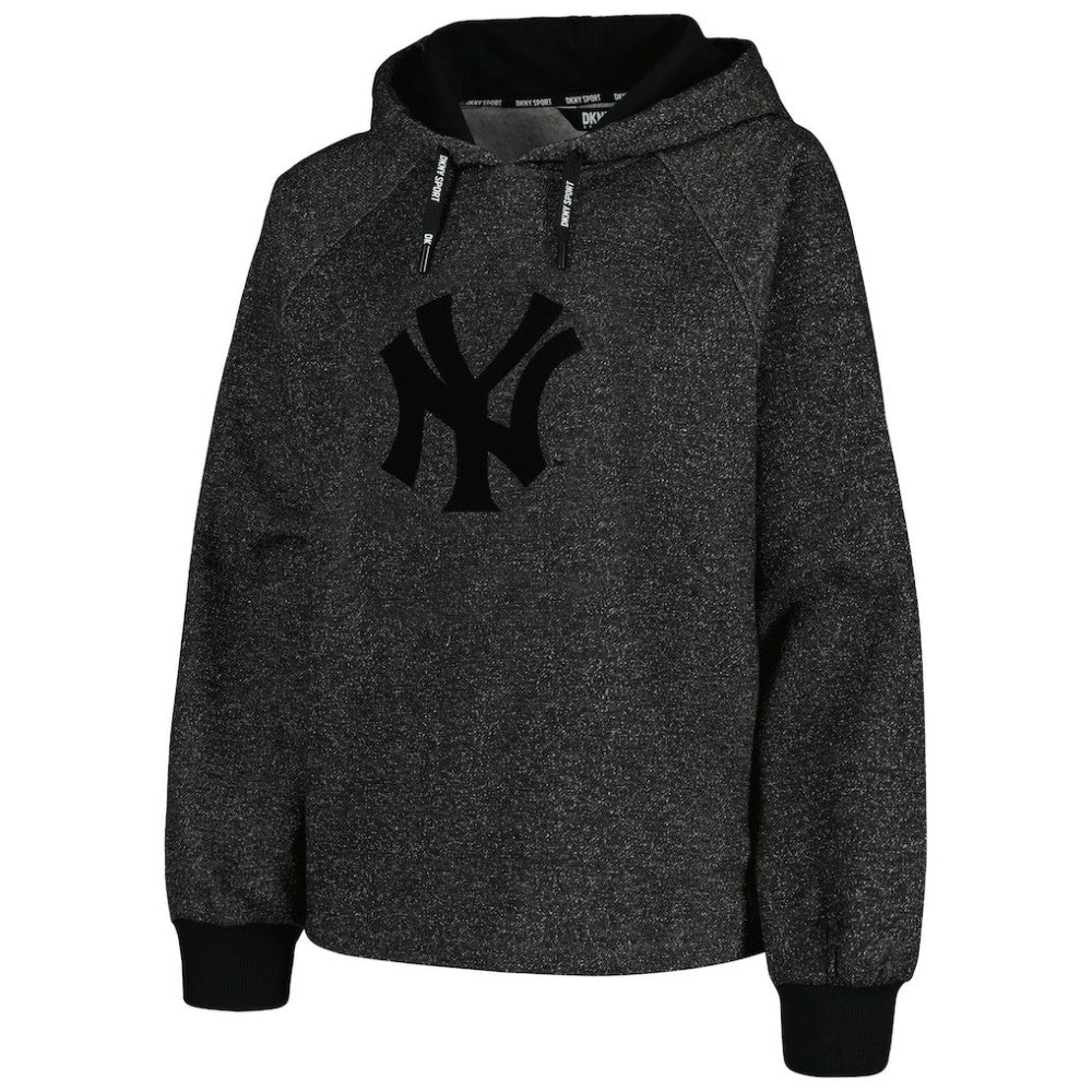 New York Yankees DKNY Sport Women's Debbie Dolman Raglan Pullover Hoodie - Black