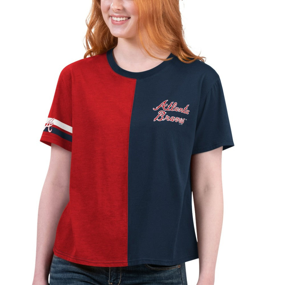 Atlanta Braves Starter Women's Power Move T-Shirt - Navy/Red