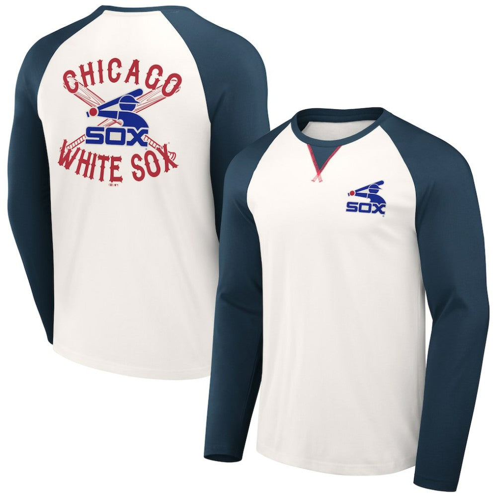 Chicago White Sox Darius Rucker Collection Team Color Raglan T-Shirt - White/Navy