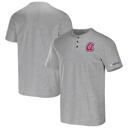 Atlanta Braves Darius Rucker Collection Henley T-Shirt - Heather Gray