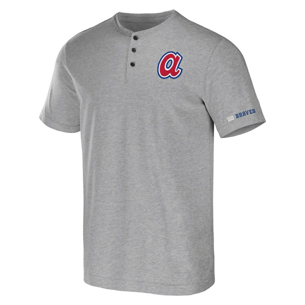 Atlanta Braves Darius Rucker Collection Henley T-Shirt - Heather Gray