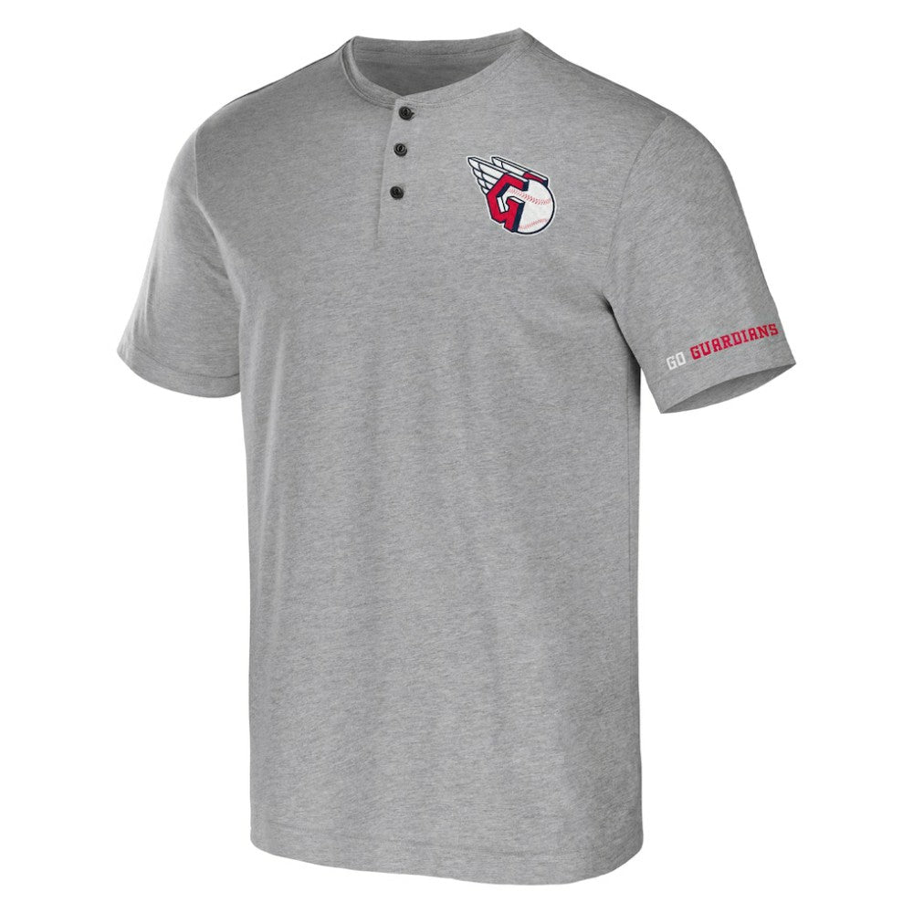 Cleveland Guardians Darius Rucker Collection Henley T-Shirt - Heather Gray