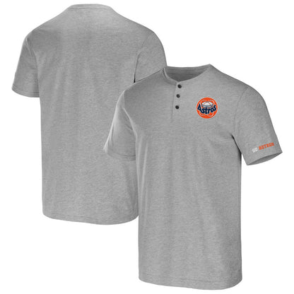 Houston Astros Darius Rucker Collection Henley T-Shirt - Heather Gray