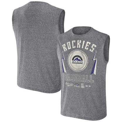 Colorado Rockies Darius Rucker Collection Relaxed-Fit Muscle Tank Top - Charcoal