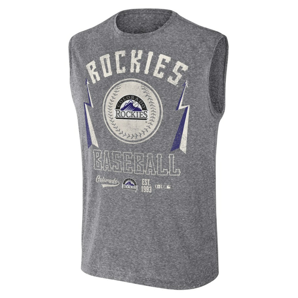 Colorado Rockies Darius Rucker Collection Relaxed-Fit Muscle Tank Top - Charcoal