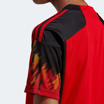 2022-23 Belgium Women's Home Soccer Jersey - Red-Black