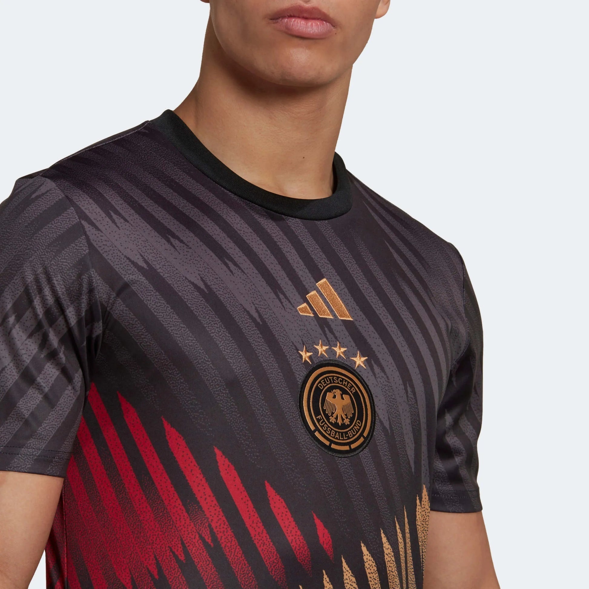 2022-23 Germany Pre-Match Soccer Jersey - Black-Grey-Red