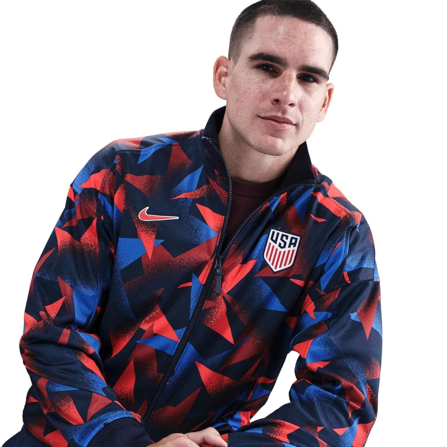 2025 USA Men's Academy Pro Anthem Jacket Obsidian/Challenge Red