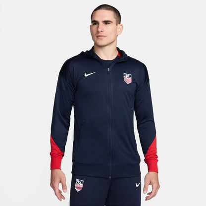 2024-25 USA Men's Strike Hoodie Track Jacket Obsidian/Sport Red/White