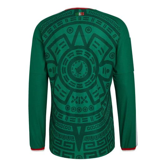 2026 Mexico Men's Authentic Home Long-Sleeve Soccer Jersey Bold Green