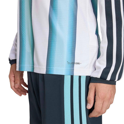 2026 Argentina Men's Authentic Home Long-Sleeve Soccer Jersey White / Icey Blue / Light Blue