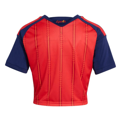 2026 Spain Women's Stadium Home Cropped Soccer Jersey Vivid Red