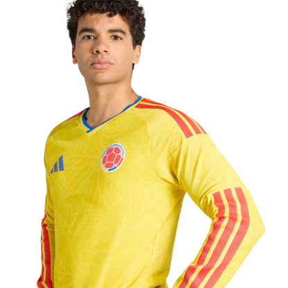2026 Colombia Men's Authentic Home Long-Sleeve Soccer Jersey Impact Yellow