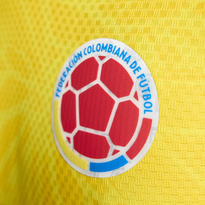 2026 Colombia Men's Authentic Home Long-Sleeve Soccer Jersey Impact Yellow