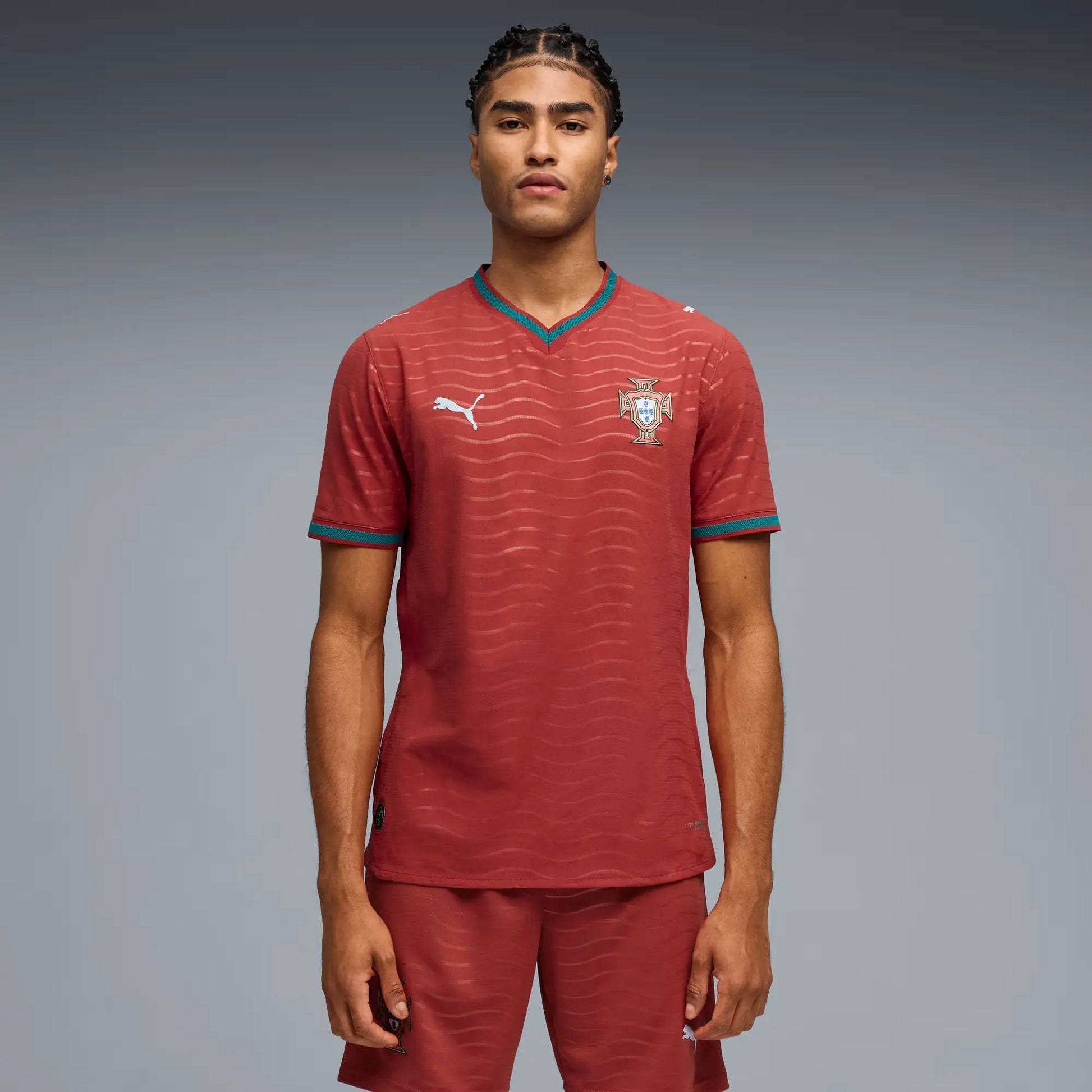 2026 Portugal Men's Authentic Home Soccer Jersey Club Red-Green Lagoon