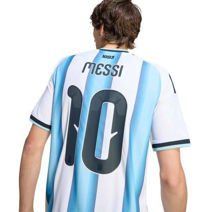 2026 Argentina Men's Authentic Home Messi #10 Soccer Jersey White / Icey Blue / Light Blue